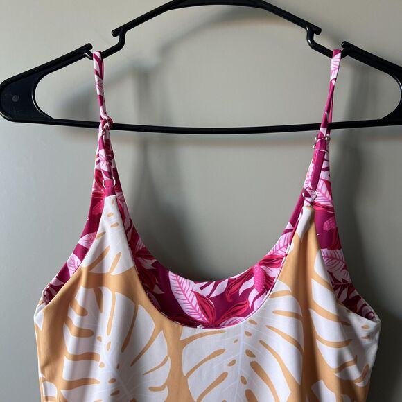 Sweet Honey Hawaii Reversible One Piece Swimsuit Women Medium Monstera Floral - Picture 5 of 9